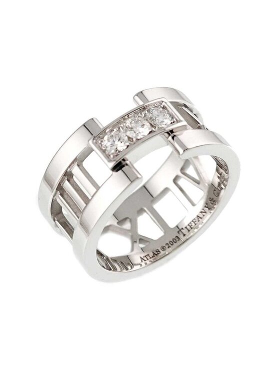 Tiffany & Co. Atlas Ring in 18K White Gold ( 2003 ) – Size 6  Tiffany & Co Atlas . Ring Diamond 18k WG White Gold 750